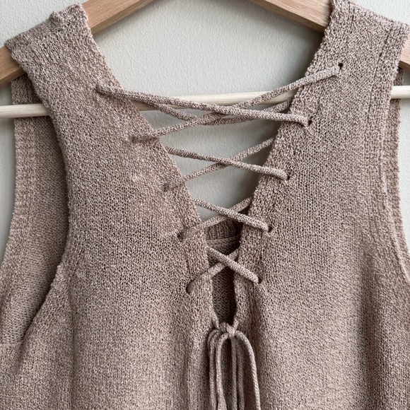 MINE Knitted Tank Top Lace Up Back - Picture 11 of 12